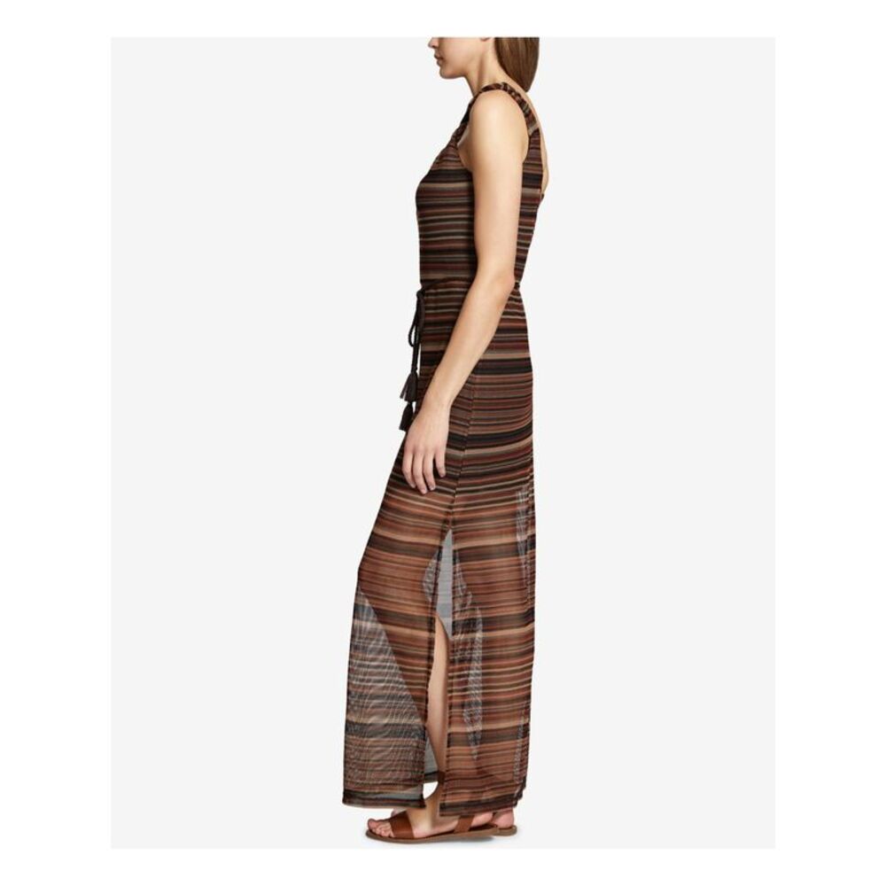 SANCTUARY Womens Brown Striped Sleeveless Scoop Neck Maxi Cocktail Dress XS - Picture 3 of 4